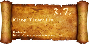 Kling Titanilla névjegykártya